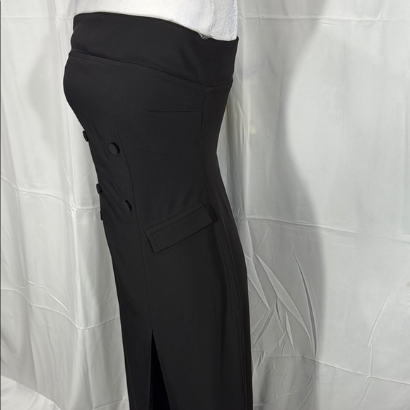Meshki Black Strapless Sheath Maxi Dress with Front Slit Size M NWT - Picture 8 of 12